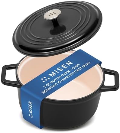 Misen 7 QT Enameled Cast Iron Dutch Oven - Chip-Resistant Enamel ...