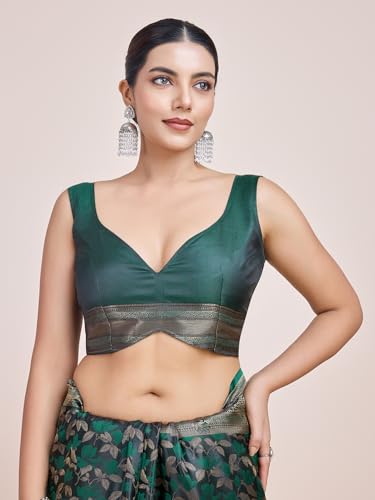 Image of Monjolika Fashion Women's Banarasi Pure Kanjivaram Style Satin Silk Saree With Blouse Piece for Wedding