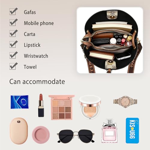 Bolso bandolera retro para mujer de cuero PU miniatura 6
