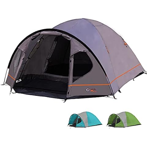 Portal Outdoor Zeta 4 Man Camping Tent Waterproof Windproof Two Doors Lightweight Backpacking Tent Easy Setup Double Layer Outdoor Tent for Family Camping Festivals Hiking Outdoor Travel Cover