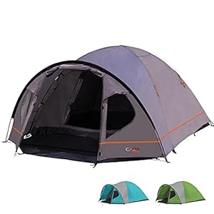 Portal Zeta 4 Tente de Camping Tente dôme avec Cabine de Couchage pour 4 Personnes Tente familiale avec entrée, aération Continue et bâche de Sol Étanche avec Une Colonne d’eau de 4000 mm