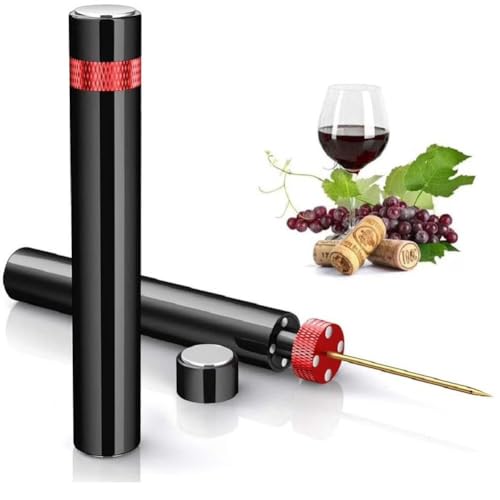 Abrebotellas de vino con bomba de presión de aire para quitar corcho, sacacorchos fácil de quitar, apertura rápida para bares, viajes, picnic, regalos para los amantes del vino (rojo, 1 unidad)