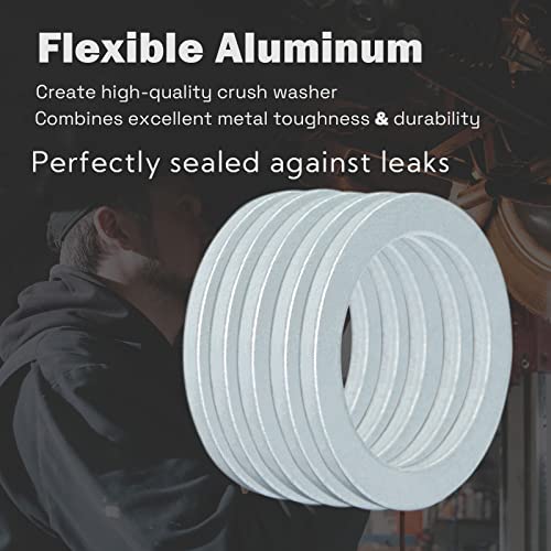 20Pcs M14 Oil Drain Plug Gasket, Aluminum Crush Washer, For Oil Change, Seal Ring By Keeroarin #TOP7