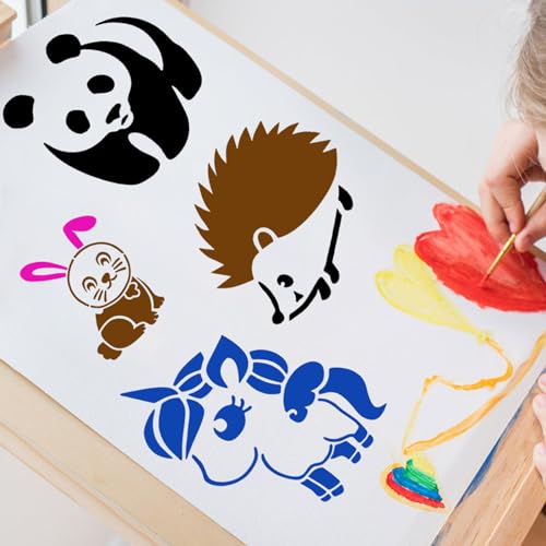 36 Stück Niedliche Tier-Schablonen Set Aus Kunststoff - 4 Zoll Motivschablonen Für Malen, Basteln & Karten