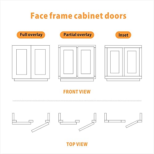 Furniware 10 Pcs Soft Close Cabinet Hinges, 3D Adjustment Full Overlay Butterfly Hinges Nickel Plated,Suitable For Framed And Frameless Furniture- 105 Degree #TOP6