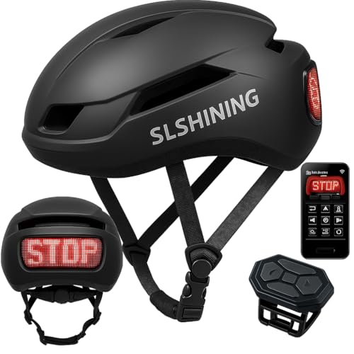 Casque Vélo LED Intelligent pour Adultes et Enfants,Sécurité Renforcée,Clignotants,Feu Stop,Écran LED...