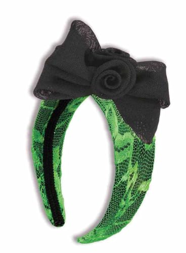 Forum Novelties Neon Lace Headband with Bow, Green