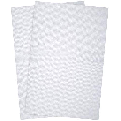 Pllieay 2 Pieces 18 Count White Classic Reserve Aida Cloth Cross Stitch Cloth, 12 by 18 Inch