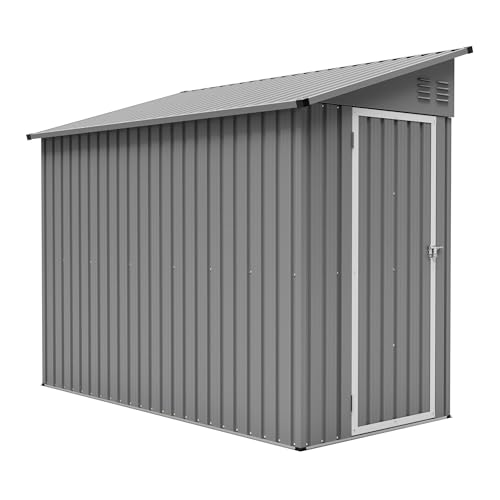 GIHAUVIA Gerätehaus Metall 242x111x192cm mit Fundamentrahmen I...