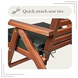 SOFTILLO Waterproof Chair Cushion With Ties - 50x44x8cm - Indoors/Outdoors Patio Seat Pad Cushion For Garden Chairs, Loungers, Recliner, Relaxer - Water-Resistant Material (Dark Green, Pack of 4) - Image 5