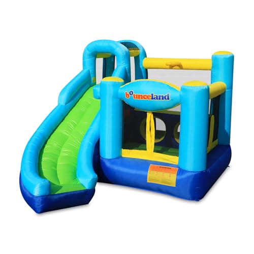 Bounceland Ultimate Combo Inflatable Bounce House, 12 ft L x 10 ft W x 8 ft H, Basketball Hoop, Obstacle Wall, Fun Tunnel, Slide and Bounce Area for Kids