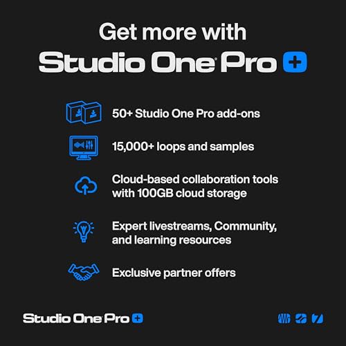 Studio One Pro 7 Perpetual License — Music Production Recording DAW Software with Stem Separation, Splice Integration, Mixing, Mastering, Virtual Instruments, Loops & Samples Included