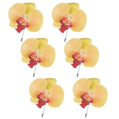 6 stück künstliche phalaenopsis-anstecknadel mit anstecknadel