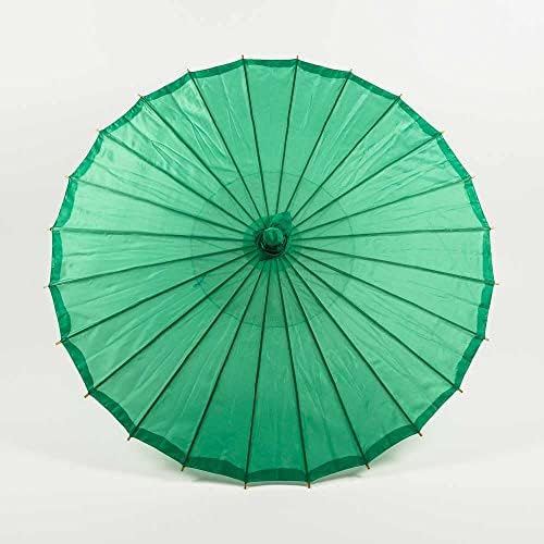 PaperLanternStore 32" Emerald Green Parasol Umbrella, Premium Nylon with Elegant Handle
