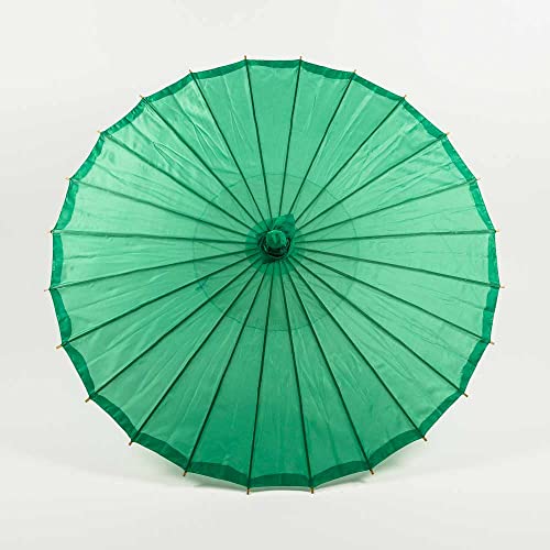 Paperlanternstore 32" Emerald Green Parasol Umbrella, Premium Nylon With Elegant Handle #TOP1