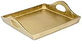 Red Co. 11 inch Square Textured Aluminum Decorative Bar/Vanity/Serving Tray with Handles, Gold