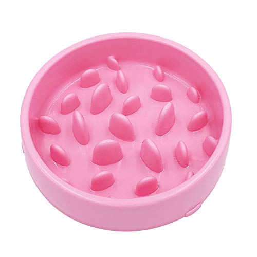 SUNCN ペット食器 早食い防止食器 犬 猫 フードボウル ボウル 食器 給餌器 餌さやり スローフード 飲み込み防止 ゆっくり食べる 過剰給餌防止 お皿 (ピンク) ピンク