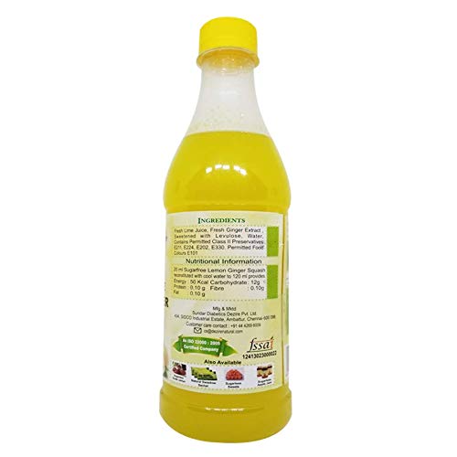 Image of Dezire Natural Sugar-Free Lemon Ginger Squash 700ml | Low GI Drink Concentrate for Sustained Energy & Refreshment | No Added Sugar Diabetic Friendly Beverage with Levulose Sweetener