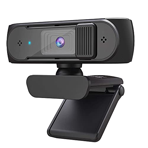 Webcam with Microphone, AutoFocus 1080p USB Web Camera with Privacy Cover, Full HD Desktop Streaming Webcam for Computers, 120 Degree Widescreen pc Camera for Zoom/Skype/Facetime/Teams, PC Mac Laptop