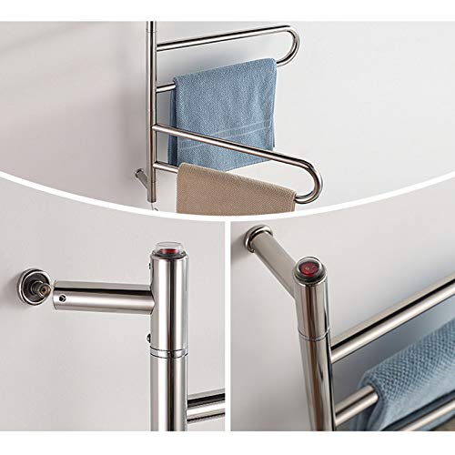 Toallero eléctrico calefactable para baño, toallero oscilante de Acero Inoxidable, 570 mm de Ancho x 850 mm de Alto, radiador para secar Toallas.