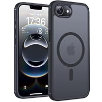 TOCOL Magnetic for iPhone 16e Case 6.1-Inch 2025 Edition, Fit for MagSafe, [14FT Military Grade Drop Tested Protection], Shockproof Slim Anti-Fingerprint Translucent Matte Back Phone Cover (Black)
