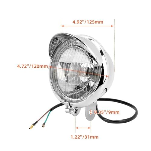 Faros de carretera moto cromados en ABS retro para motos custom 3