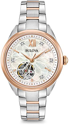 Bulova Orologio Analogico Automatico Donna con Cinturino in Acciaio Inossidabile