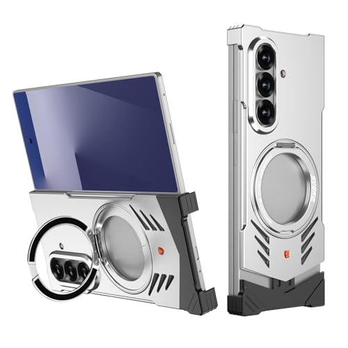 Coque rigide Galaxy Z Fold 7 argent en aluminium aéronautique minimaliste