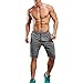 Gerlobal Men's Bodybuilding Gym Running Workout Shorts Active Training Shorts Grey,Medium