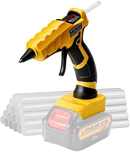 Cordless Hot Glue Gun for Dewalt, Suitable for Dewalt 18/20V Max Lithium-ion Battery, 30s Quick Preheat Hot Melt Glue Gun with 30 Pcs Glue Sticks(7*150mm) for Arts & Crafts & DIY & Repairs(Tool Only)
