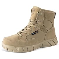 FREE SOLDIER Hiking Work Boots Women's Tactical Boots 6 Inches Lightweight Waterproof Military Boots Outdoors Desert Boots(tan 7)