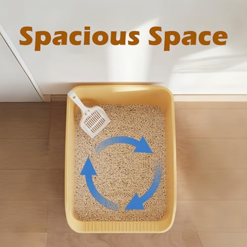 Arenero grande para gatos con lados altos y fácil acceso miniatura 3