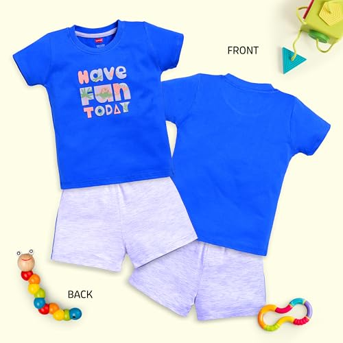 Image of LuvLap Baby Boys Regular Fit 100% Cotton Half Sleeves Boys T-Shirts and & Shorts Set Pack of 3