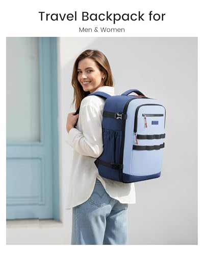 Image of LOVEVOOK 40L Travel Backpack for Women Men, Carry on Backpack for Airplanes | Airline Approved Personal Item Travel Bag Fit 17 Inch Laptop, Waterproof Travel Essentials Weekender Bag with 3 Packing Cubes