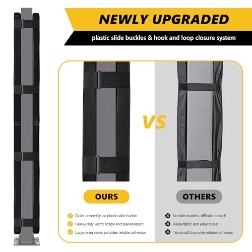 Image of 72 inch Tall Basketball Pole Pads, All-Weather Square Basketball Pole Padding Outdoor, 2 inch Thick Heavy Duty Wrap-Around Protective Pads for Fixed Height & Adjustable Basketball Hoop Poles