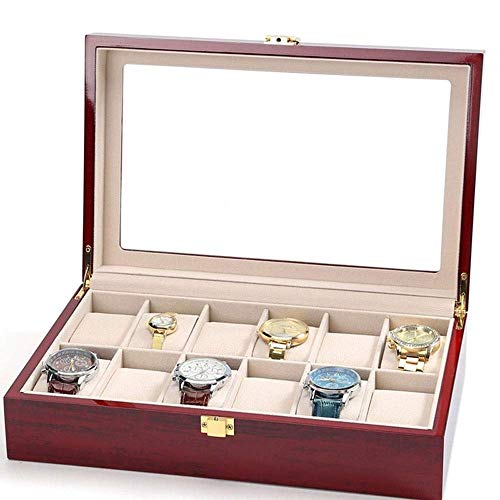 JHGF Caja de Reloj de Madera Maciza Cover