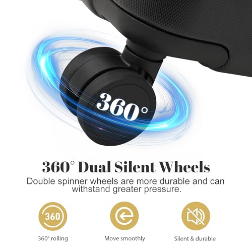 Image of 6 Pcs ABS Hardshell Luggage Set Spinner Wheel Suitcase Suitcase All Black