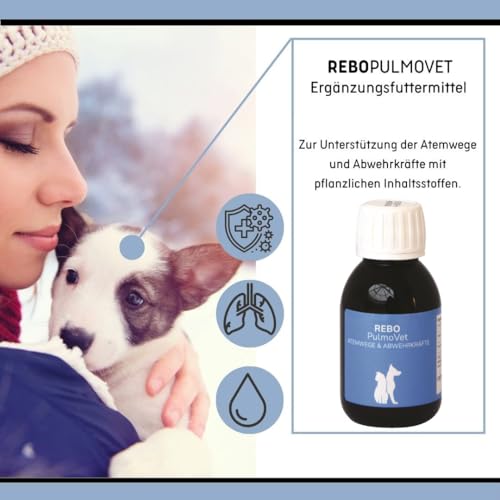 ReboPulmoVet Atemwegsunterstützung für Hunde & Katzen 100 ml: Kann unterstützen bei Husten & Bronchialproblemen bei Hund & Katze, Pflanzenextrakte wie Spitzwegerich & Efeu