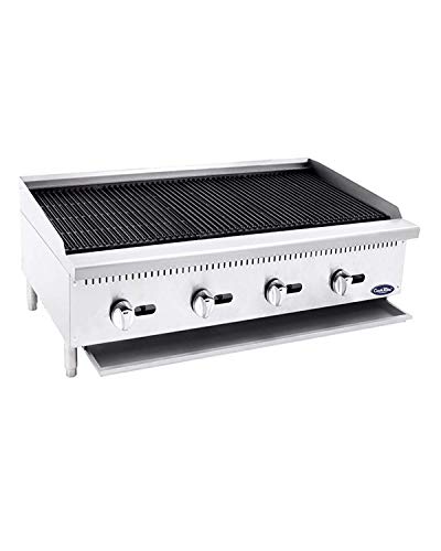CookRite ATCB-48 Stainless Lava Rock Charbroiler Grill Char-Rock Broiler Natural Gas - 140,000