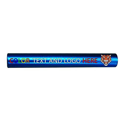 Custom Aluminum Track and Field Relay Baton Personalized Gift for Him, for Her, for Boys, for Girls, for Husband, for Wife, for Them, for Men, for Women - Your Team Name and Logo Printed (Blue)