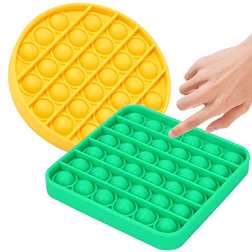 Rainbow crystal 2 Packs Sensory Bubble Toy Fidget Pop it, Anti-Anxiety Game for Children, Olds, a Young, ADHD Autism, Silicone Toys Relief Stress Emotional Pressure Relieving, Autism Special Needs,