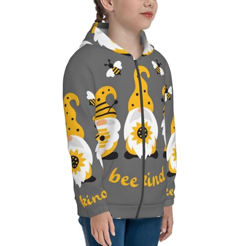 Bee Kind Kids Pullover Hoodies Boys Zip Up Sweatshirts Girls Athletic Clothes with Pocket4