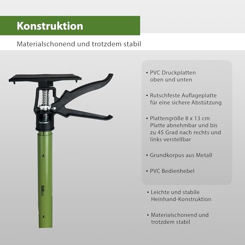 TRUTZHOLM Zargenspanner 57-117 cm Druckplatte Neigbar mit Klicksystem Teleskopstütze Einhandstütze Montagestütze