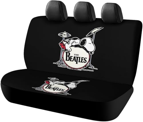 スヌーピー (2) カーシートカバー 車シートカバー 後部座席用 シート保護 おしゃれ カー用品 軽/普通車 汎用 後席クッションカバー 四季通用