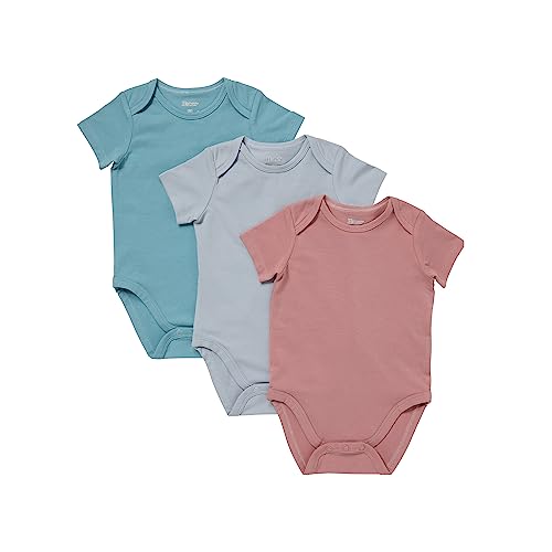 Image of Hanes Unisex Baby Pure Comfort Short Sleeve Bodysuits, Infant Bodysuits, Boys & Girls, 3-pack