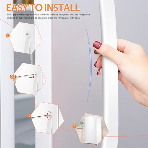 Tomato Man 297311201 FRIGIDAIRE HANDLE REPLACEMENT Upgraded 297311201 Door Handle Replacement Compatible With Frigidaire Kenmore Refrigerator Handle Replacement White Freezer Refrigerator Door Handle 218762701 Fru17B2Jw23 Frs6Hr4Hw3 Fridge Door Handle thumb #3