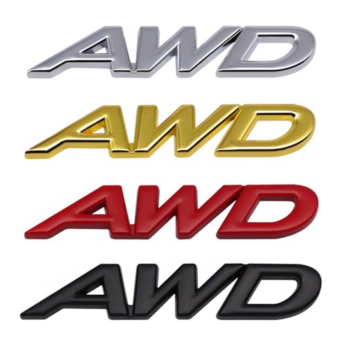 Image of 1x Metal AWD Letter Logo Emblem Badge Fits for Auto Car Trunk Large All Wheel Drive Decals (Gold)