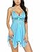 Produktbild Avidlove Sexy Negligee Babydoll Unregelmäßiger Hem Nachtwäsche Spitze Dessous Kleid Nachthemd Lingerie Nachtkleid Reizwäsche G-String Sleepwear, Blau, XXL