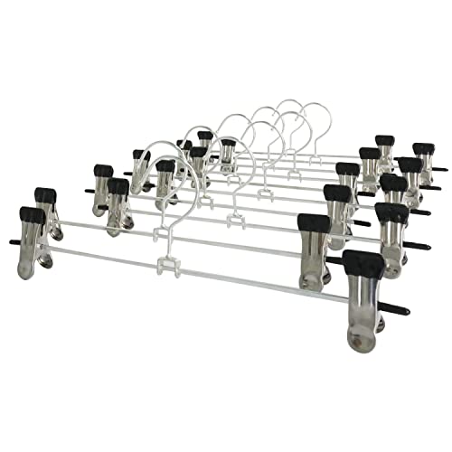 Listado de Ganchos para Faldas que Puedes Comprar On-line. 43 Wodoso 10 Perchas para Pantalones con Clip,Clips Antideslizantes Ajustables sin Marcas Resistentes Perchas metálicas para Pantalones y Faldas