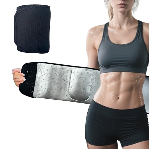 Zoyrin Waist Trainer 130CM for Women Men Weight Loss Long Sweat Belt with Phone PocketAdjustable Waist Trainer Sauna Effect Fat Burner Exercise Belt Sport Girdle for Fitness (Black 130CM)
